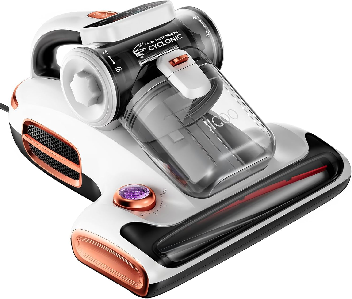 T600 Mattress Vacuum Cleaner with UV-C Light, 15Kpa Suction 700W Powerful Double-Cup Handheld Vacuums, Bed Cleaner with Smart Dust Sensor, Ultrasonic, Heating Tech, MIF Filter