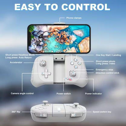 Drone with Camera for Adults HD FPV Drones with Altitude Hold One-Key Take off Voice Control Headless Mode