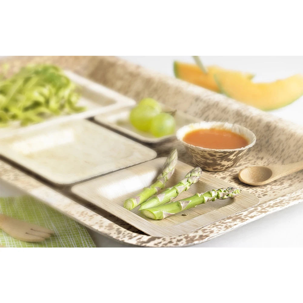 20 Pieces X Home Party Wedding Supplies Disposable Eco-Friendly Tableware 60Ml Bamboo Leaf Saucer Dish Bowl