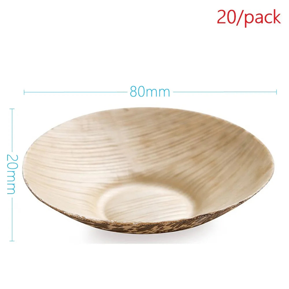 20 Pieces X Home Party Wedding Supplies Disposable Eco-Friendly Tableware 60Ml Bamboo Leaf Saucer Dish Bowl