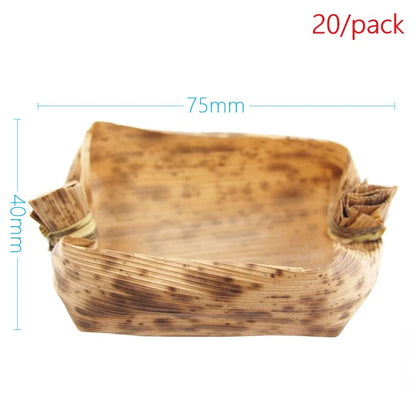 20 Pieces X Home Party Wedding Supplies Disposable Eco-Friendly Tableware 60Ml Bamboo Leaf Saucer Dish Bowl