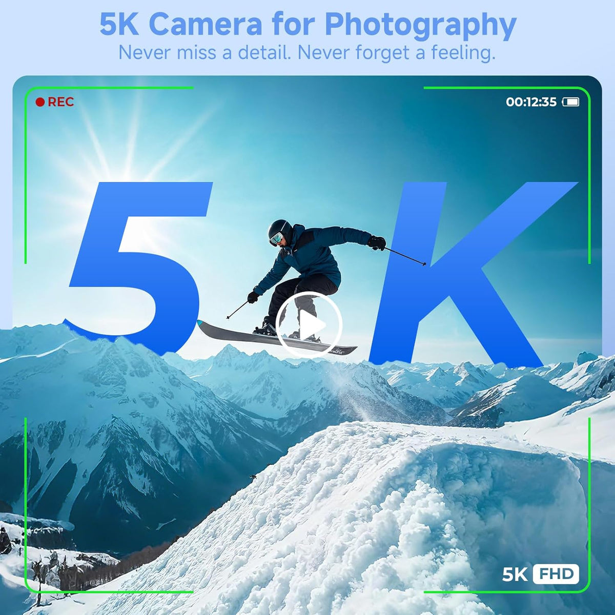 Digital Camera,Uhd 75MP 5K for Photography with Wifi,64Gb SD Card Vlogging Travel Camera for Youtube,Featuring 3" 180°Flip Screen,Suitable for Beginners and Teens,White