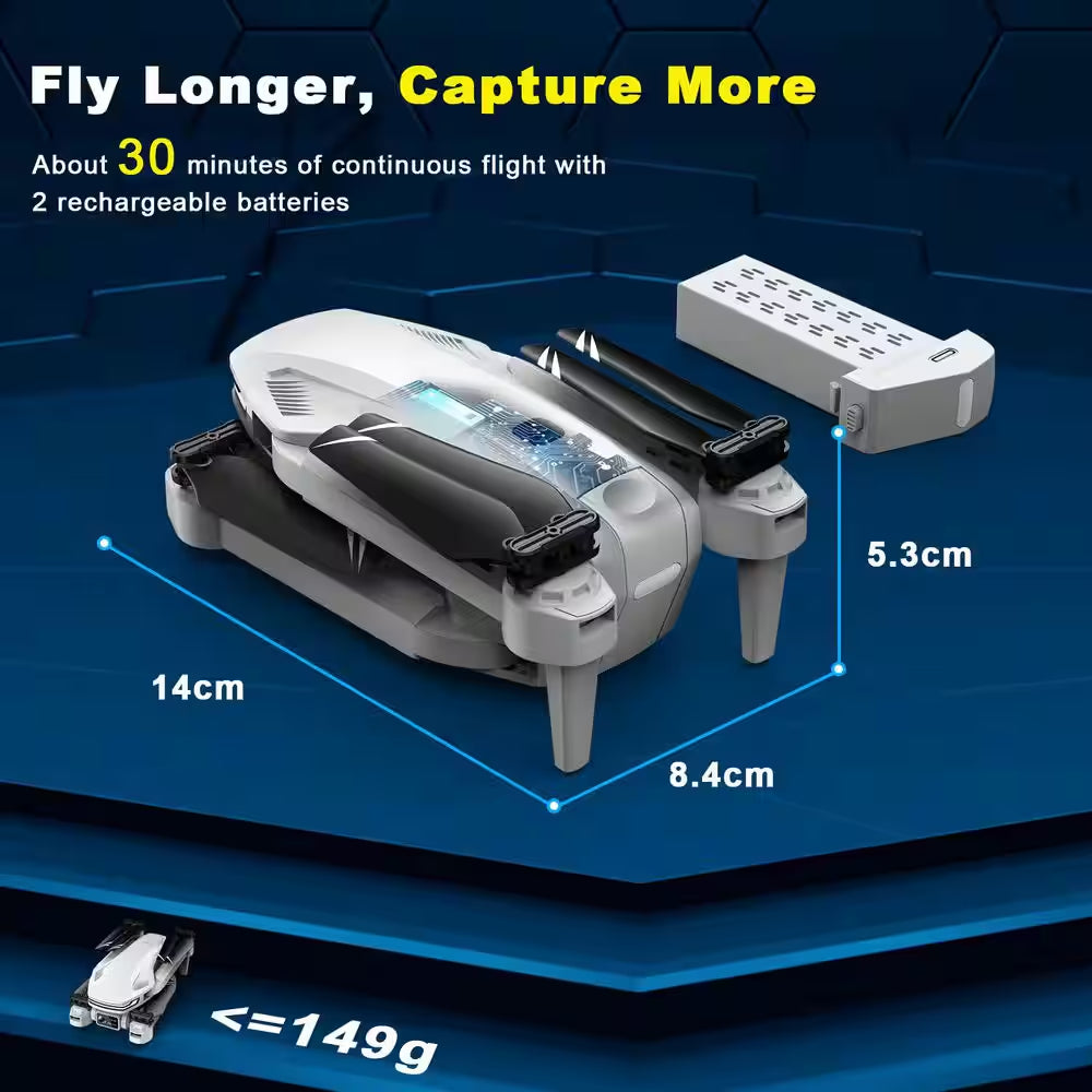Drone with Camera for Adults HD FPV Drones with Altitude Hold One-Key Take off Voice Control Headless Mode