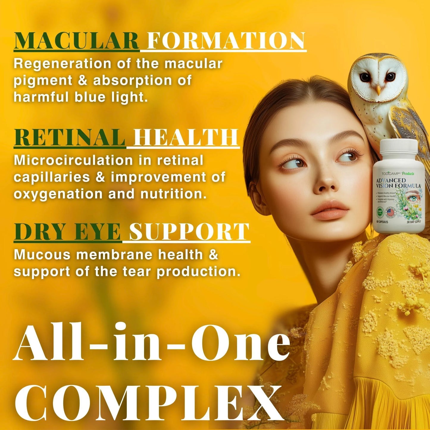 Macular Support Eye Health Vitamins & Vision Supplements Lutein 400Mg Zeaxanthin 10Mg Eyebright Herb Lycopene Supplement & Bilberry Supplement for Eyes Eye Vitamins for Seniors & Adults