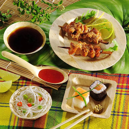 20 Pieces X Home Party Wedding Supplies Disposable Eco-Friendly Tableware 60Ml Bamboo Leaf Saucer Dish Bowl