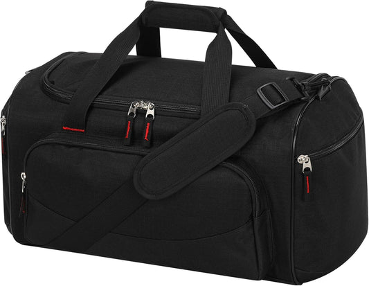 30L Gym Sport Duffle Bag - 17 Inch Carry on Weekender Overnight Bag for Travel, Workout, Fitness (Black-30L)