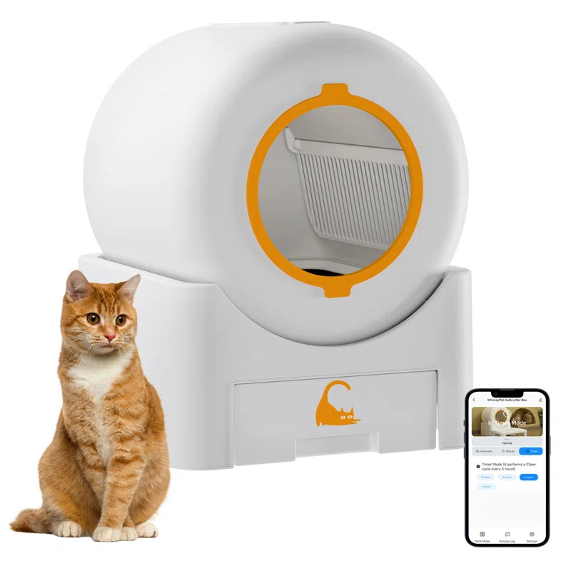 Automatic Self Cleaning Cat Litter Box with App Control Support Wifi Self Cleaning Auto Litter Box for Multiple Cats with Safety Protection