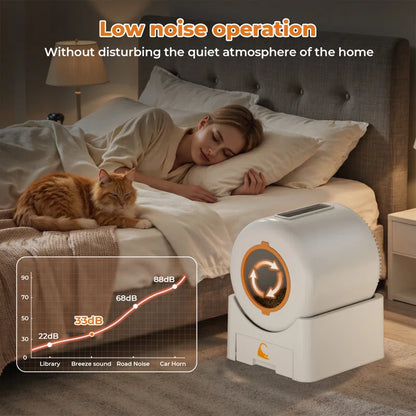 Automatic Self Cleaning Cat Litter Box with App Control Support Wifi Self Cleaning Auto Litter Box for Multiple Cats with Safety Protection