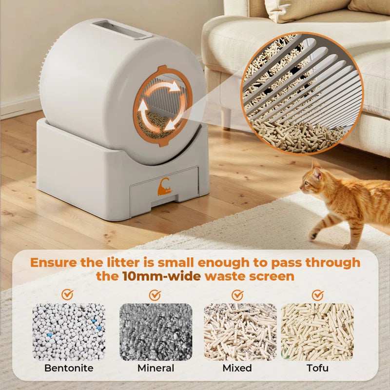 Automatic Self Cleaning Cat Litter Box with App Control Support Wifi Self Cleaning Auto Litter Box for Multiple Cats with Safety Protection