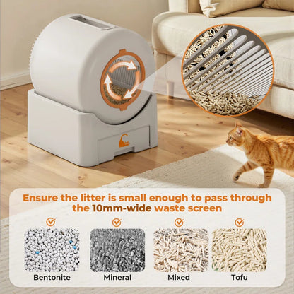 Automatic Self Cleaning Cat Litter Box with App Control Support Wifi Self Cleaning Auto Litter Box for Multiple Cats with Safety Protection
