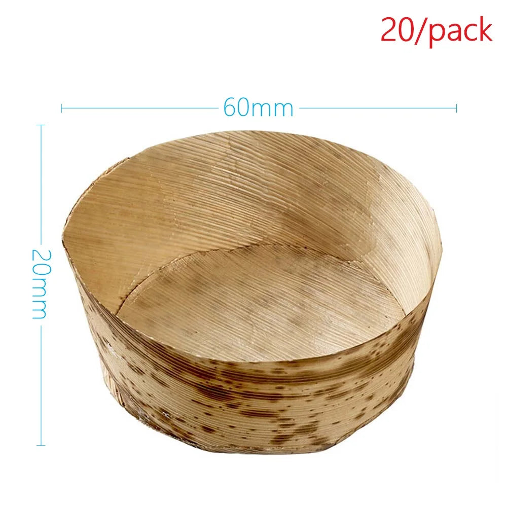 20 Pieces X Home Party Wedding Supplies Disposable Eco-Friendly Tableware 60Ml Bamboo Leaf Saucer Dish Bowl