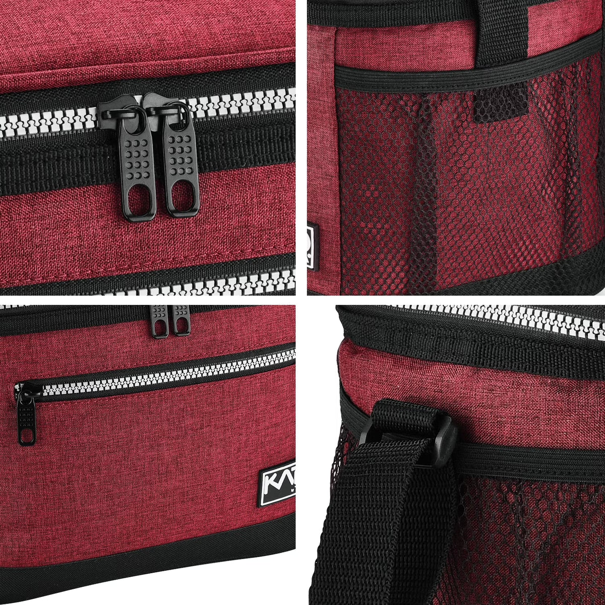 Insulated Lunch Bag for Women Men, Leakproof Thermal Reusable Lunch Box for Adult, Kids, Student, Lunch Cooler Tote for Office Work, School, Medium, Red