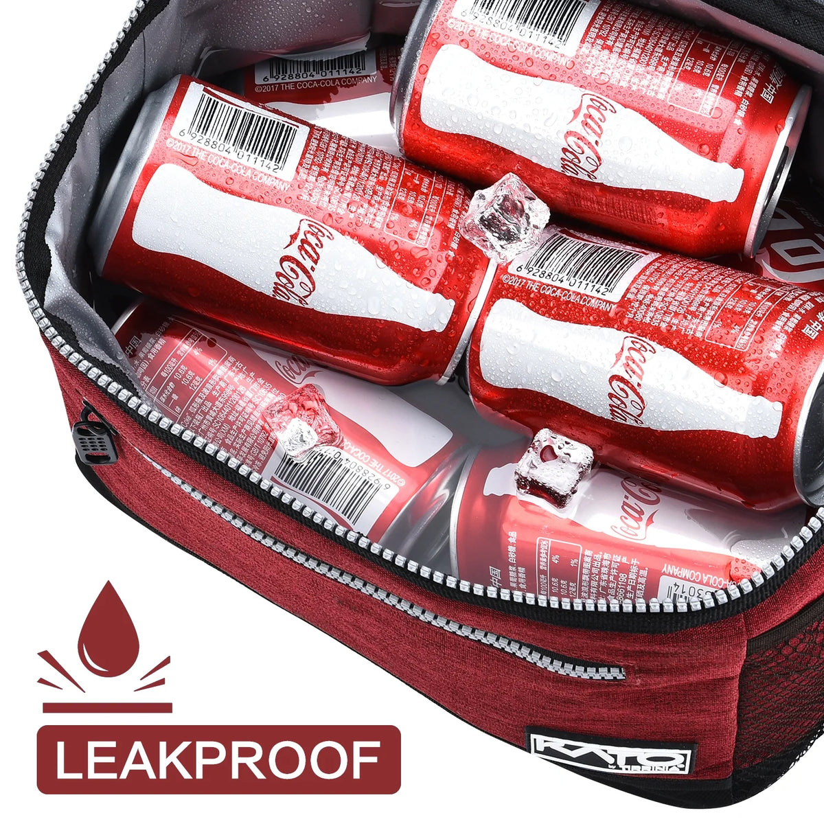 Insulated Lunch Bag for Women Men, Leakproof Thermal Reusable Lunch Box for Adult, Kids, Student, Lunch Cooler Tote for Office Work, School, Medium, Red