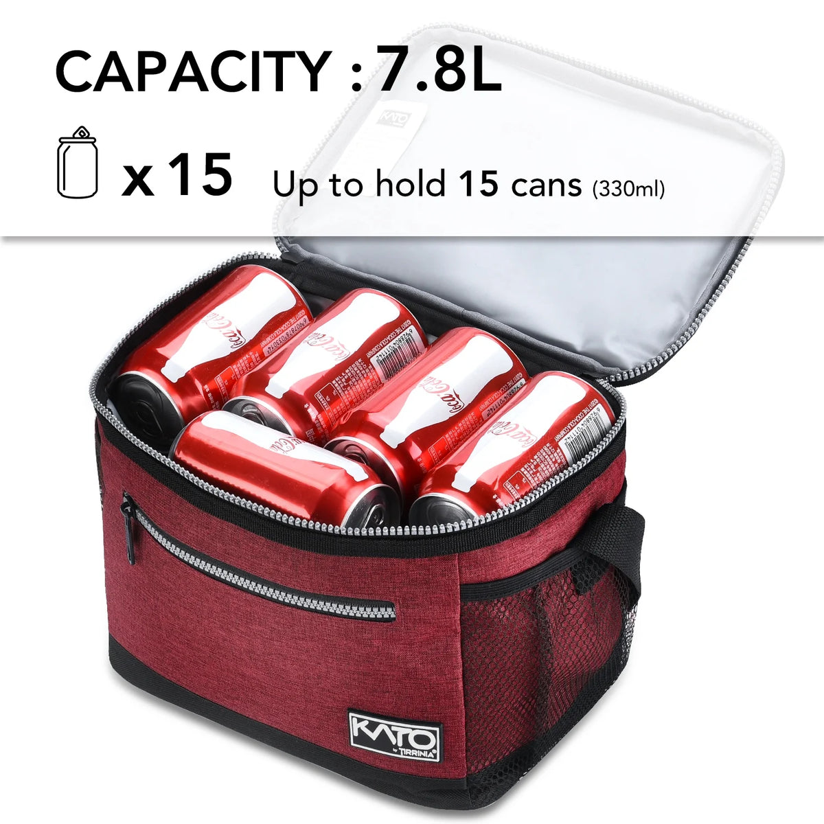 Insulated Lunch Bag for Women Men, Leakproof Thermal Reusable Lunch Box for Adult, Kids, Student, Lunch Cooler Tote for Office Work, School, Medium, Red