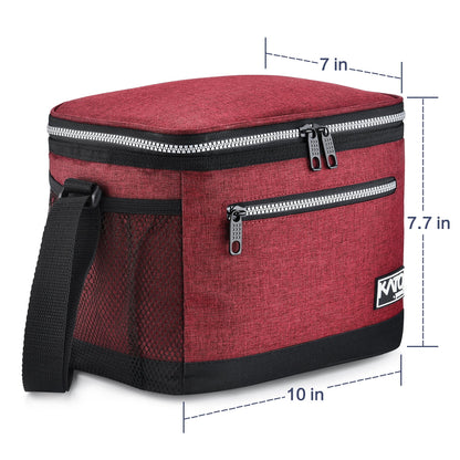 Insulated Lunch Bag for Women Men, Leakproof Thermal Reusable Lunch Box for Adult, Kids, Student, Lunch Cooler Tote for Office Work, School, Medium, Red