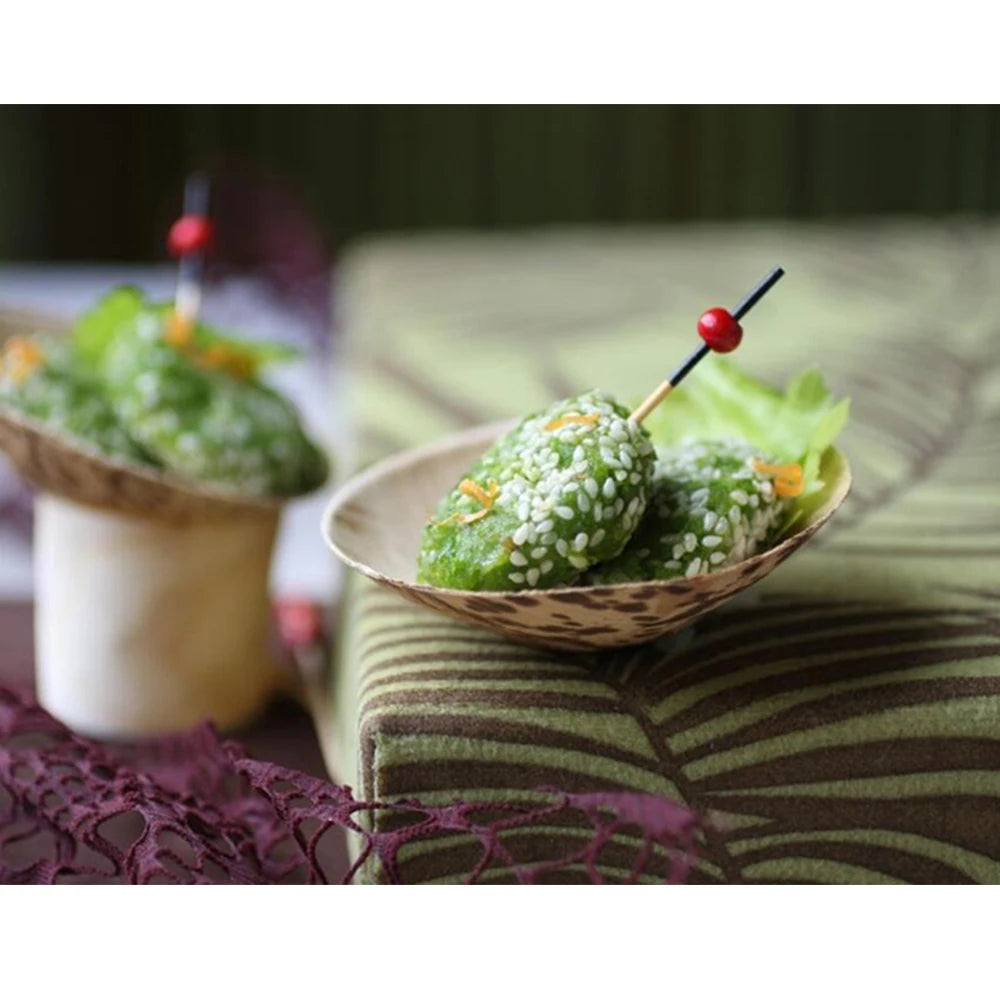 20 Pieces X Home Party Wedding Supplies Disposable Eco-Friendly Tableware 60Ml Bamboo Leaf Saucer Dish Bowl