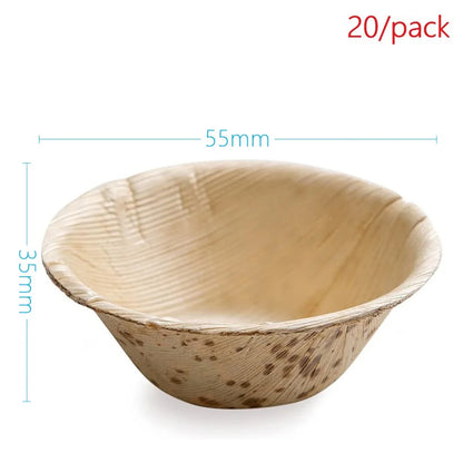 20 Pieces X Home Party Wedding Supplies Disposable Eco-Friendly Tableware 60Ml Bamboo Leaf Saucer Dish Bowl